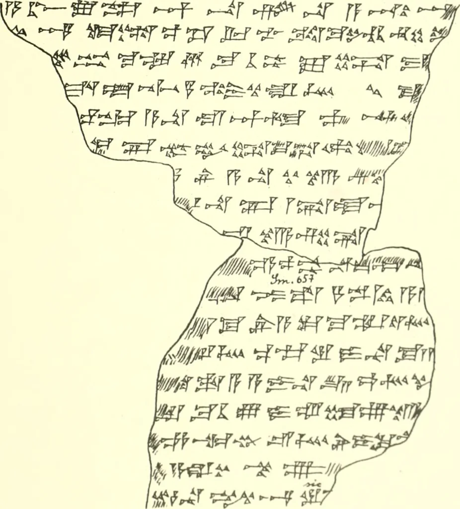 An illustration from Politisch-religiöse Texte aus der Sargonidenzeit. Hrsg. von Ernst George Klauber, 1913, leaf 282