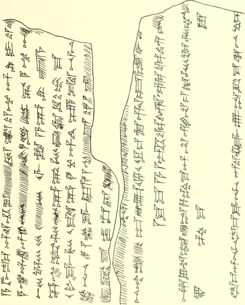 An illustration from Politisch-religiöse Texte aus der Sargonidenzeit. Hrsg. von Ernst George Klauber, 1913, leaf 302