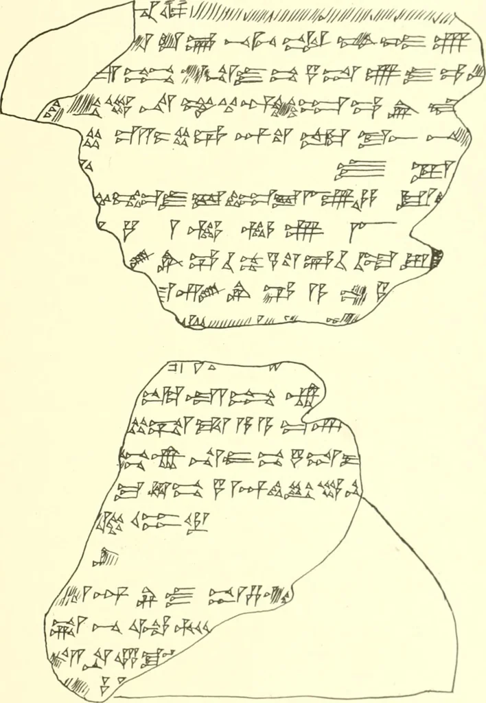 An illustration from Politisch-religiöse Texte aus der Sargonidenzeit. Hrsg. von Ernst George Klauber, 1913, leaf 304