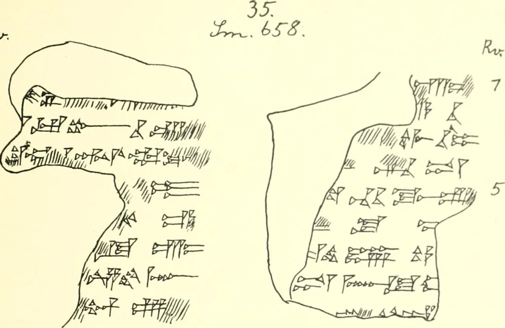 An illustration from Politisch-religiöse Texte aus der Sargonidenzeit. Hrsg. von Ernst George Klauber, 1913, leaf 308