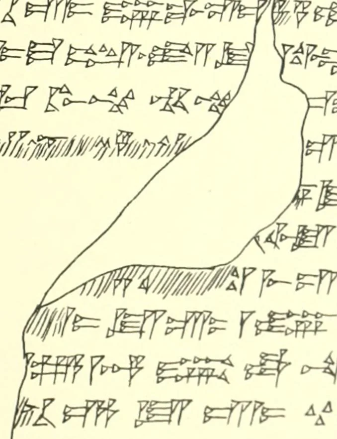 An illustration from Politisch-religiöse Texte aus der Sargonidenzeit. Hrsg. von Ernst George Klauber, 1913, leaf 308