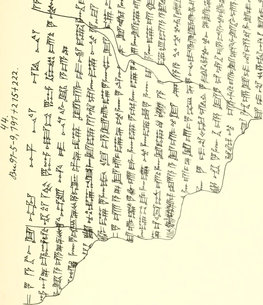 An illustration from Politisch-religiöse Texte aus der Sargonidenzeit. Hrsg. von Ernst George Klauber, 1913, leaf 318