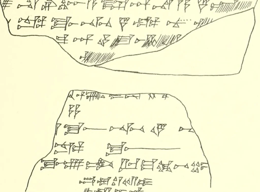 An illustration from Politisch-religiöse Texte aus der Sargonidenzeit. Hrsg. von Ernst George Klauber, 1913, leaf 328