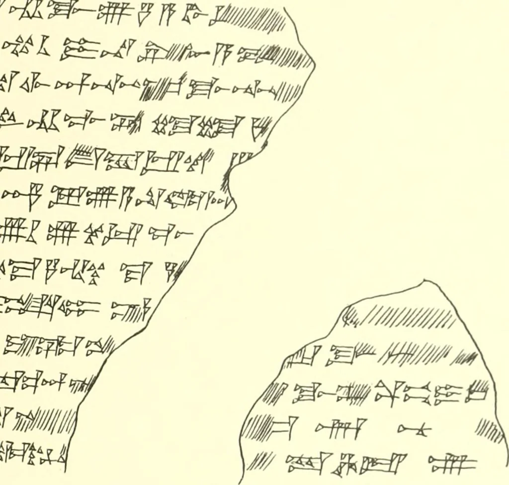 An illustration from Politisch-religiöse Texte aus der Sargonidenzeit. Hrsg. von Ernst George Klauber, 1913, leaf 332