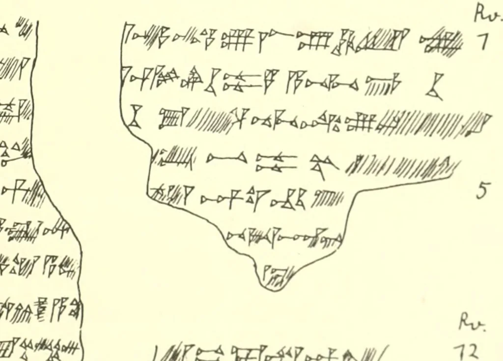 An illustration from Politisch-religiöse Texte aus der Sargonidenzeit. Hrsg. von Ernst George Klauber, 1913, leaf 332