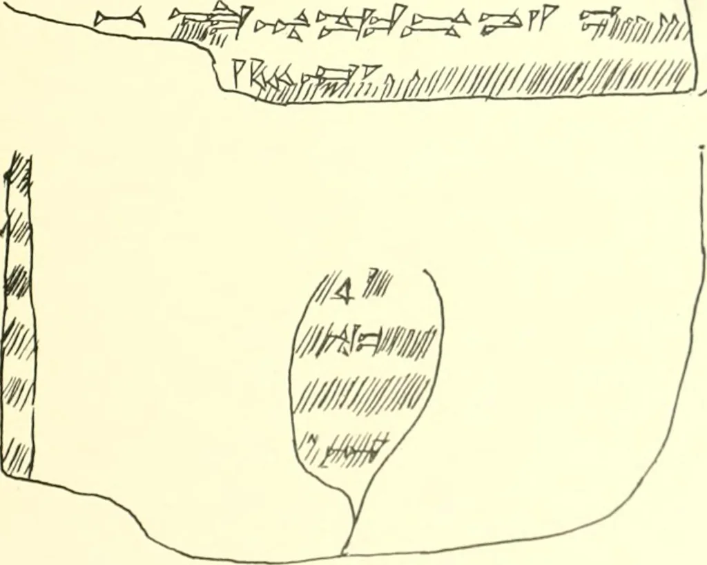 An illustration from Politisch-religiöse Texte aus der Sargonidenzeit. Hrsg. von Ernst George Klauber, 1913, leaf 336
