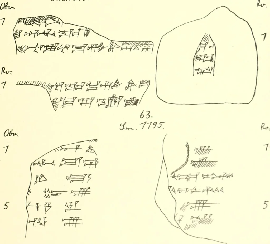 An illustration from Politisch-religiöse Texte aus der Sargonidenzeit. Hrsg. von Ernst George Klauber, 1913, leaf 338