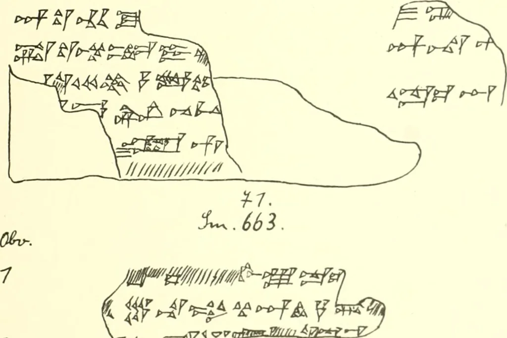 An illustration from Politisch-religiöse Texte aus der Sargonidenzeit. Hrsg. von Ernst George Klauber, 1913, leaf 342