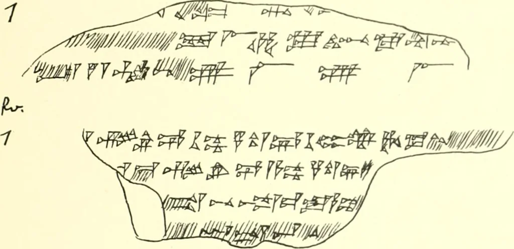 An illustration from Politisch-religiöse Texte aus der Sargonidenzeit. Hrsg. von Ernst George Klauber, 1913, leaf 348