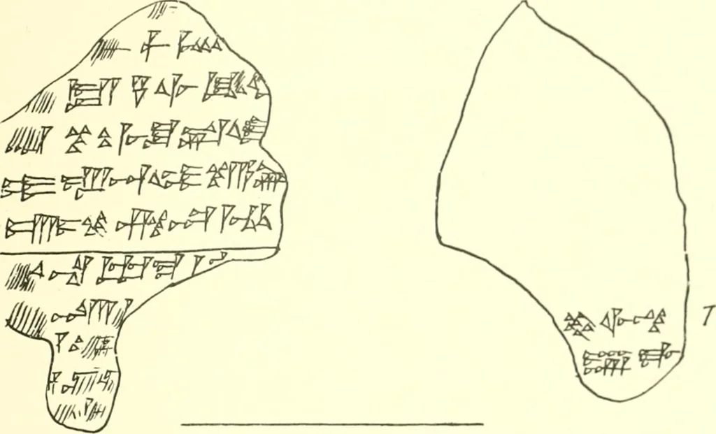 An illustration from Politisch-religiöse Texte aus der Sargonidenzeit. Hrsg. von Ernst George Klauber, 1913, leaf 356