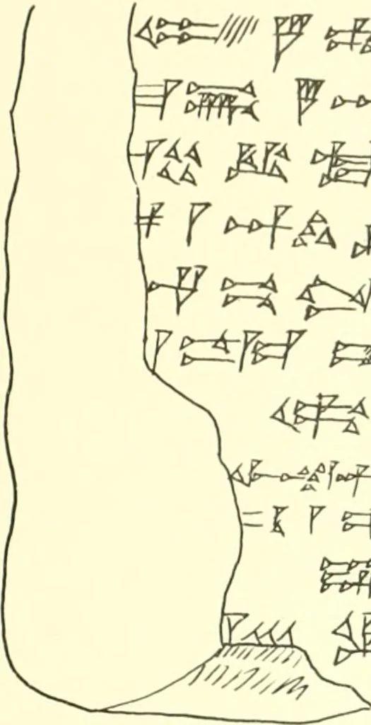An illustration from Politisch-religiöse Texte aus der Sargonidenzeit. Hrsg. von Ernst George Klauber, 1913, leaf 360