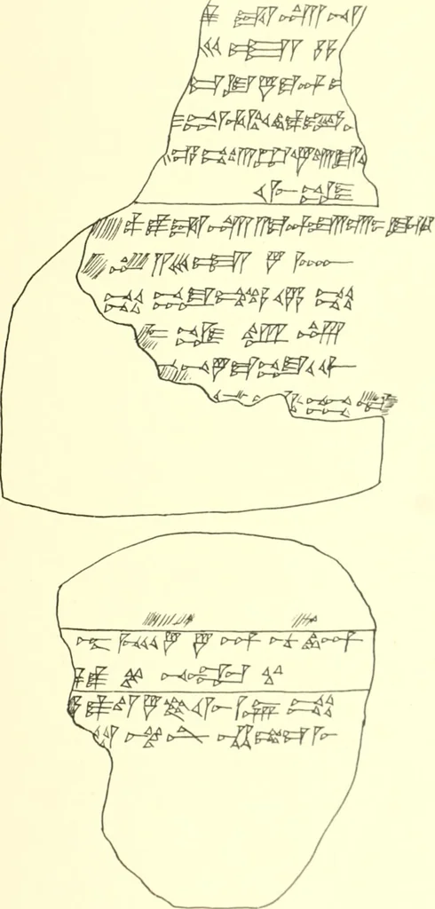 An illustration from Politisch-religiöse Texte aus der Sargonidenzeit. Hrsg. von Ernst George Klauber, 1913, leaf 376