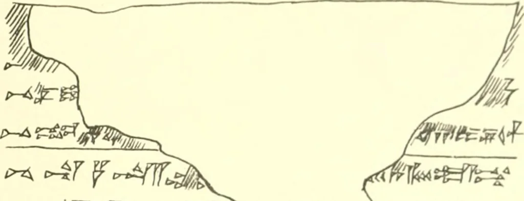 An illustration from Politisch-religiöse Texte aus der Sargonidenzeit. Hrsg. von Ernst George Klauber, 1913, leaf 384