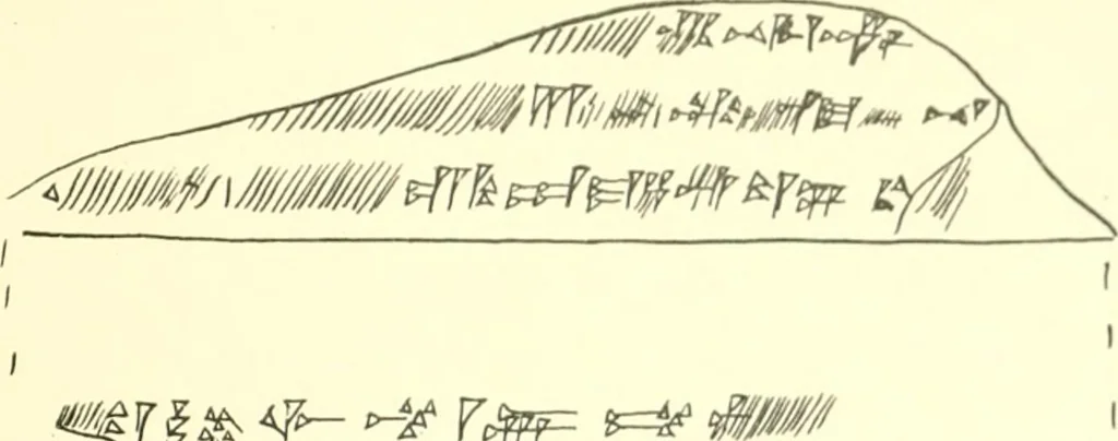 An illustration from Politisch-religiöse Texte aus der Sargonidenzeit. Hrsg. von Ernst George Klauber, 1913, leaf 388