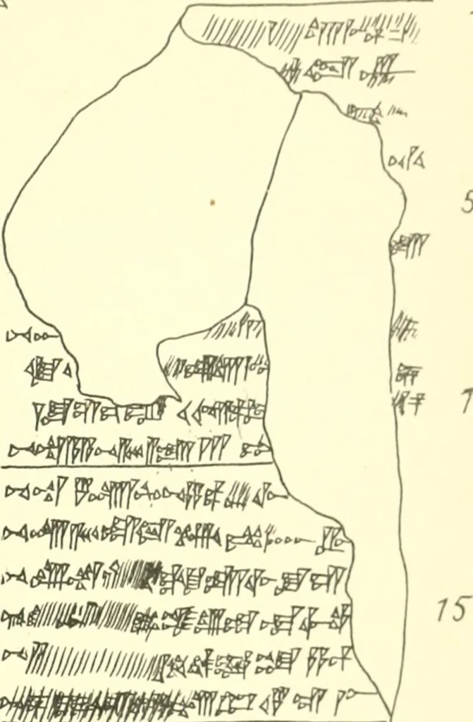 An illustration from Politisch-religiöse Texte aus der Sargonidenzeit. Hrsg. von Ernst George Klauber, 1913, leaf 408