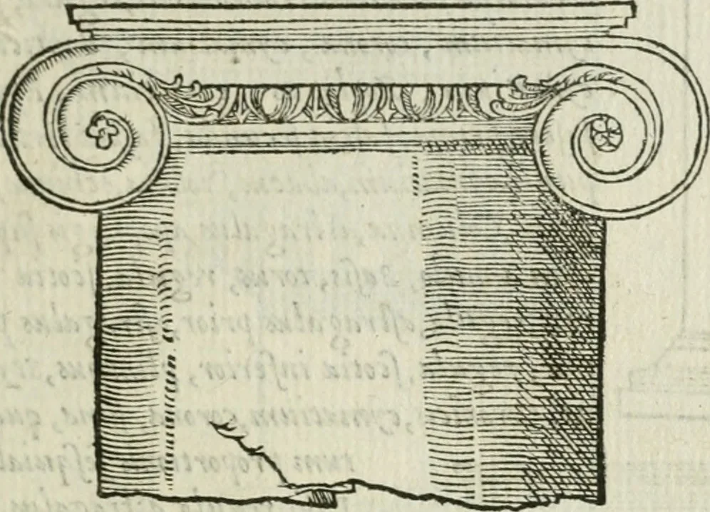 An illustration from M. Vitrvvii Pollionis De architectvra libri decem ad Caesarem Avgvstvm : omnibus omnium editionibus longè emendatiores, collatis veteribus exemplis : accesservnt Gulielmi Philandri Castilionii, ciuis Romani, annotationes castigatiores, & plus tertia parte locupletiores : adiecta est Epitome in omnes Georgij Agricolae De mensuris & ponderibus libros, eodem avtore : cum Graeco pariter & Latino indice locupletissimo, 1552, leaf 122