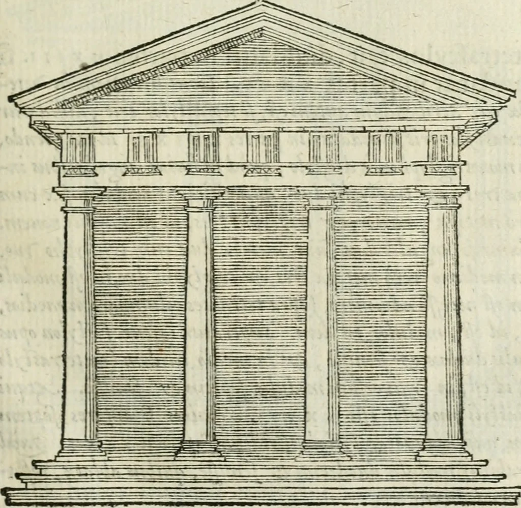 An illustration from M. Vitrvvii Pollionis De architectvra libri decem ad Caesarem Avgvstvm : omnibus omnium editionibus longè emendatiores, collatis veteribus exemplis : accesservnt Gulielmi Philandri Castilionii, ciuis Romani, annotationes castigatiores, & plus tertia parte locupletiores : adiecta est Epitome in omnes Georgij Agricolae De mensuris & ponderibus libros, eodem avtore : cum Graeco pariter & Latino indice locupletissimo, 1552, leaf 162