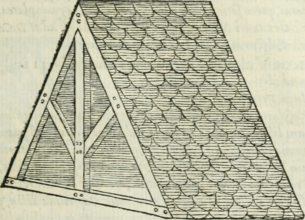 An illustration from M. Vitrvvii Pollionis De architectvra libri decem ad Caesarem Avgvstvm : omnibus omnium editionibus longè emendatiores, collatis veteribus exemplis : accesservnt Gulielmi Philandri Castilionii, ciuis Romani, annotationes castigatiores, & plus tertia parte locupletiores : adiecta est Epitome in omnes Georgij Agricolae De mensuris & ponderibus libros, eodem avtore : cum Graeco pariter & Latino indice locupletissimo, 1552, leaf 182