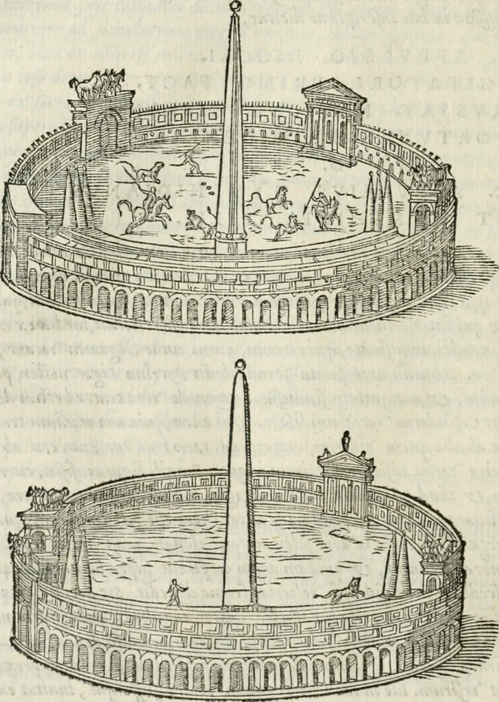 An illustration from M. Vitrvvii Pollionis De architectvra libri decem ad Caesarem Avgvstvm : omnibus omnium editionibus longè emendatiores, collatis veteribus exemplis : accesservnt Gulielmi Philandri Castilionii, ciuis Romani, annotationes castigatiores, & plus tertia parte locupletiores : adiecta est Epitome in omnes Georgij Agricolae De mensuris & ponderibus libros, eodem avtore : cum Graeco pariter & Latino indice locupletissimo, 1552, leaf 197
