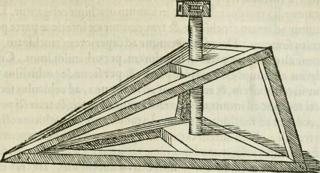An illustration from M. Vitrvvii Pollionis De architectvra libri decem ad Caesarem Avgvstvm : omnibus omnium editionibus longè emendatiores, collatis veteribus exemplis : accesservnt Gulielmi Philandri Castilionii, ciuis Romani, annotationes castigatiores, & plus tertia parte locupletiores : adiecta est Epitome in omnes Georgij Agricolae De mensuris & ponderibus libros, eodem avtore : cum Graeco pariter & Latino indice locupletissimo, 1552, leaf 430