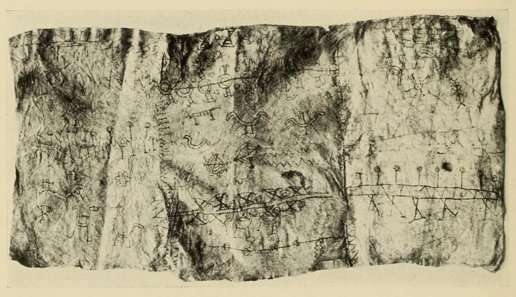 An illustration from Polychrome guanaco cloaks of Patagonia, 1929, leaf 26