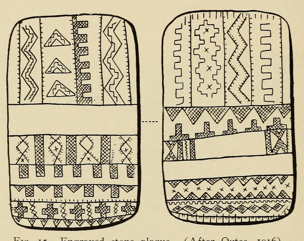 An illustration from Polychrome guanaco cloaks of Patagonia, 1929, leaf 28