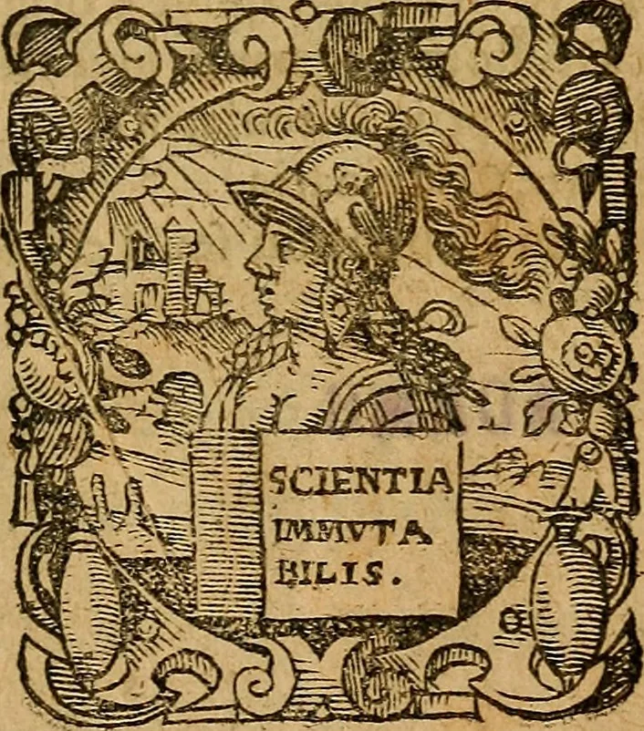An illustration from Polydori Vergilii Urbinatis de rerum inventoribus, libri octo : ejusdem in orationem Dominicam commentariolum, 1606, leaf 4