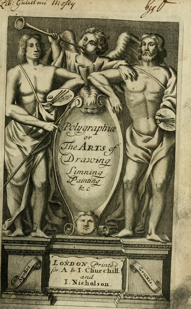An illustration from Polygraphice, or, The arts of drawing, engraving, etching, limning, painting, vernishing, japaning, gilding, &c. : in two volumes ..., 1701, leaf 4