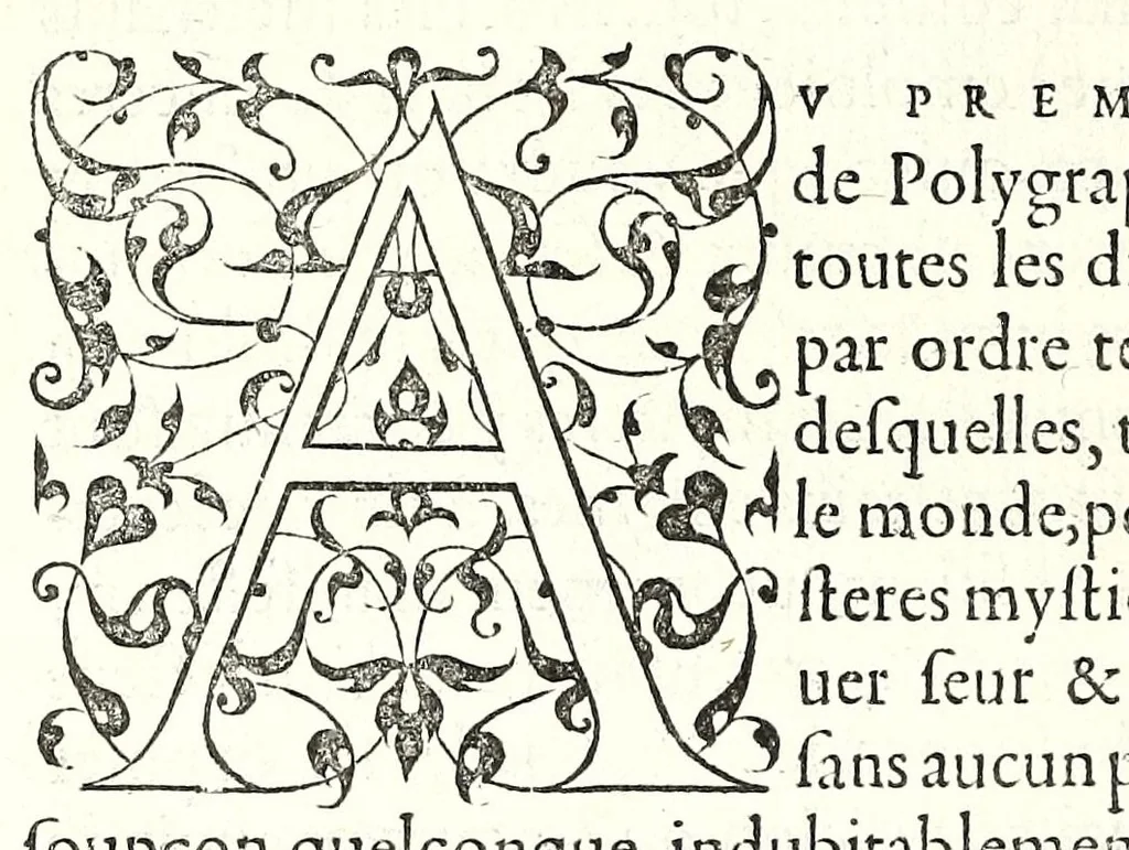 An illustration from Polygraphie, et vniuerselle escriture cabalistique, 1561, leaf 52