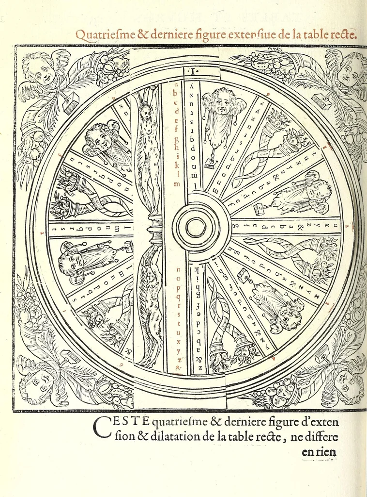 An illustration from Polygraphie, et vniuerselle escriture cabalistique, 1561, leaf 550