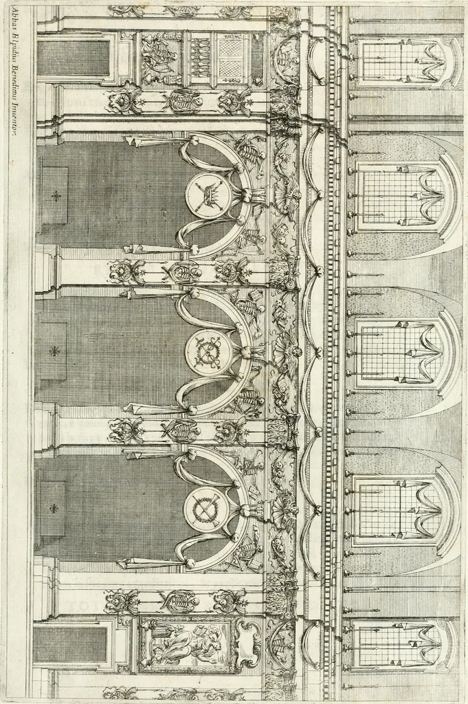 An illustration from Pompa funebre nell'esequie celebrate in Roma al cardinal Mazarini nella chiesa de SS. Vincenzo & Anastasio, 1661, leaf 24