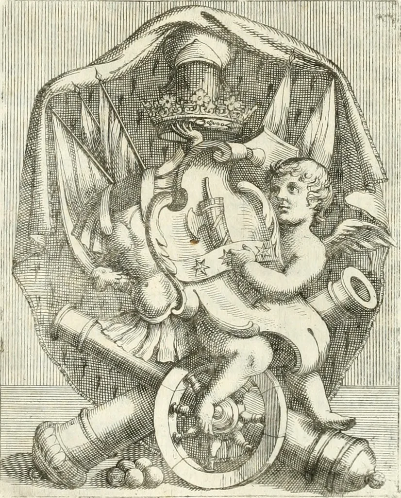 An illustration from Pompa funebre nell'esequie celebrate in Roma al cardinal Mazarini nella chiesa de SS. Vincenzo & Anastasio, 1661, leaf 6