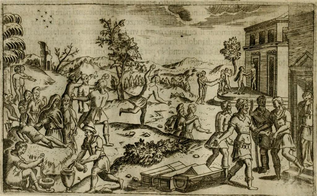 An illustration from Pompe funebri di tutte le nationi del mondo : raccolte dalle storie sagre et profane, 1646, leaf 103