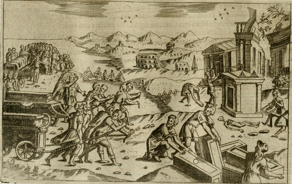 An illustration from Pompe funebri di tutte le nationi del mondo : raccolte dalle storie sagre et profane, 1646, leaf 119