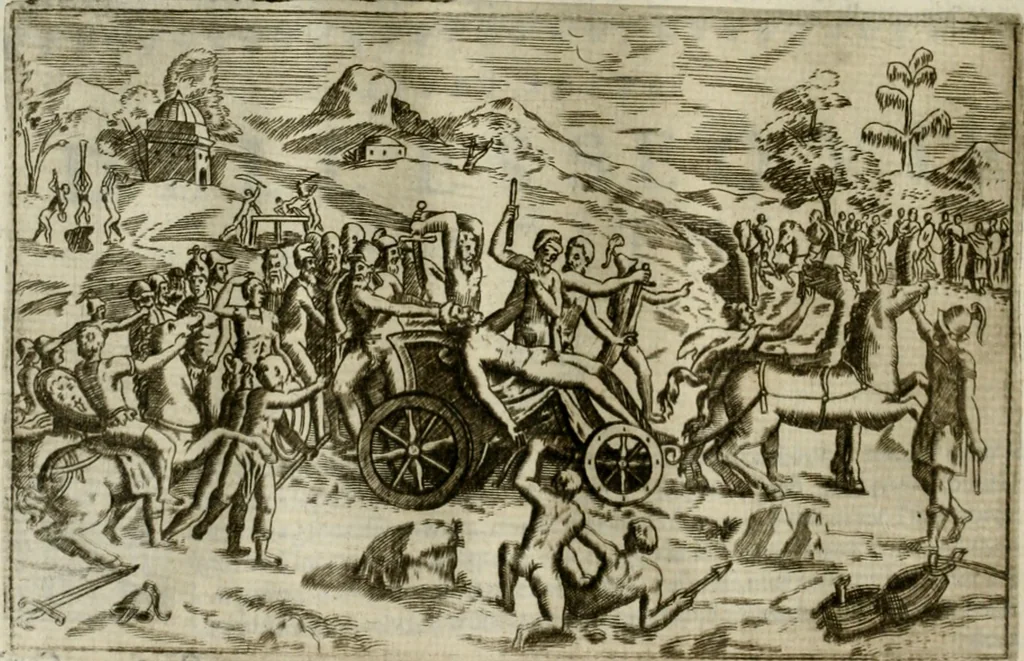 An illustration from Pompe funebri di tutte le nationi del mondo : raccolte dalle storie sagre et profane, 1646, leaf 127