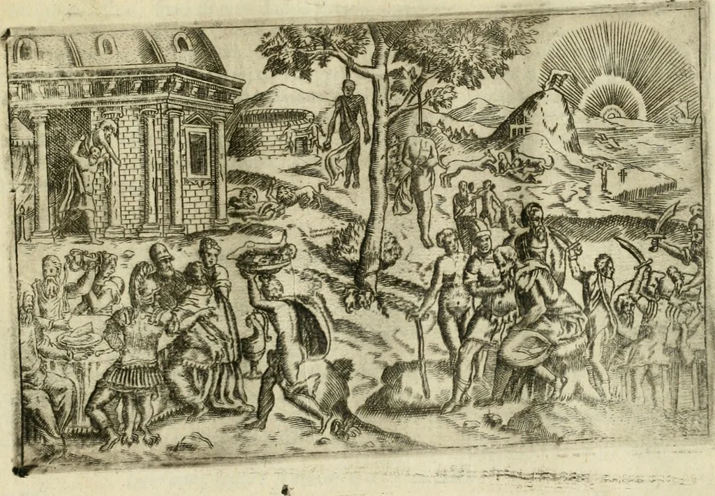 An illustration from Pompe funebri di tutte le nationi del mondo : raccolte dalle storie sagre et profane, 1646, leaf 132