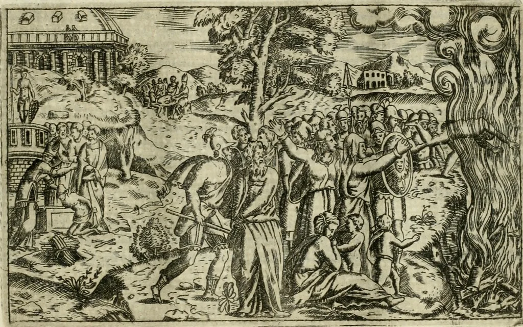 An illustration from Pompe funebri di tutte le nationi del mondo : raccolte dalle storie sagre et profane, 1646, leaf 142