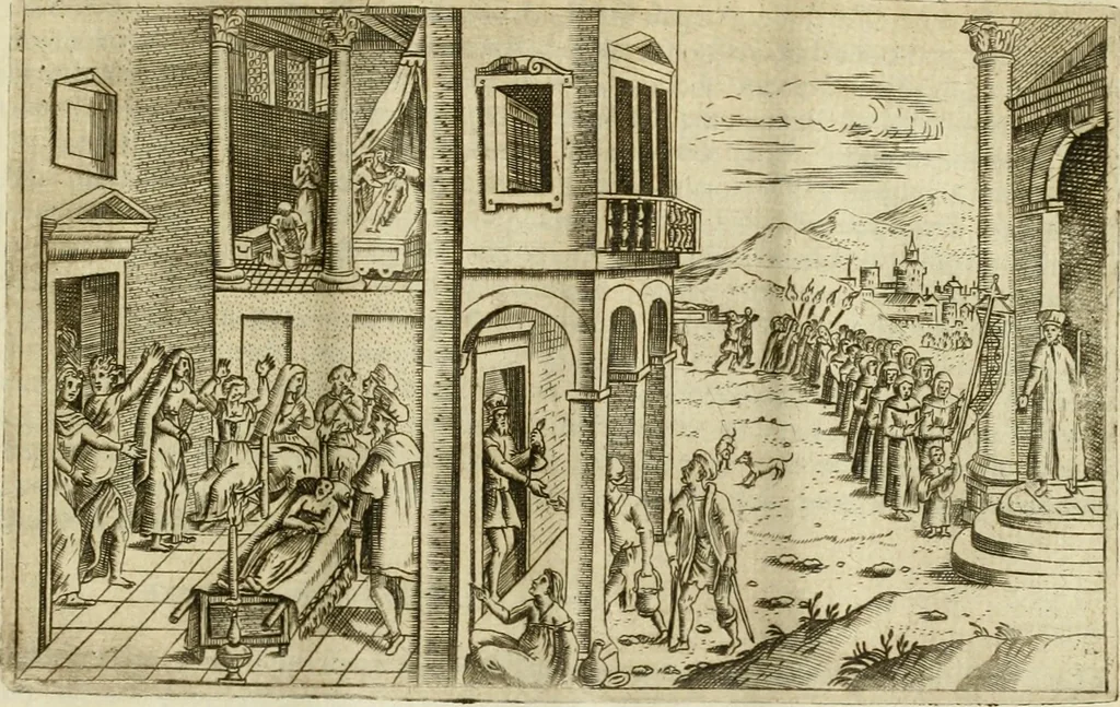 An illustration from Pompe funebri di tutte le nationi del mondo : raccolte dalle storie sagre et profane, 1646, leaf 162
