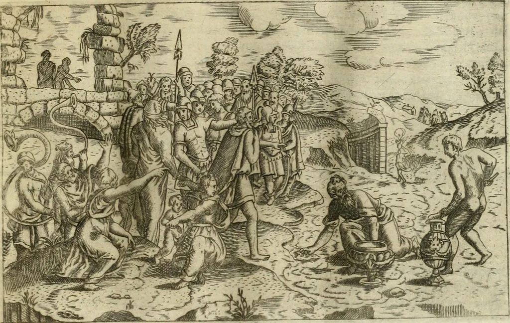 An illustration from Pompe funebri di tutte le nationi del mondo : raccolte dalle storie sagre et profane, 1646, leaf 54