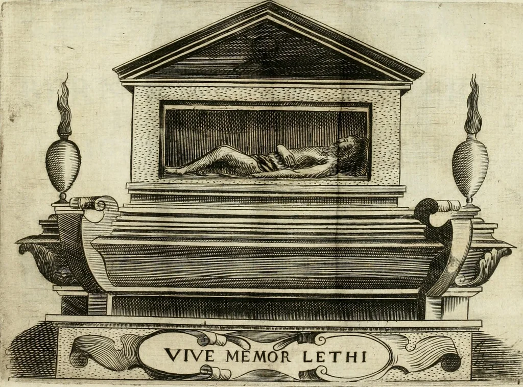 An illustration from Pompe funebri di tutte le nationi del mondo : raccolte dalle storie sagre et profane, 1646, leaf 8