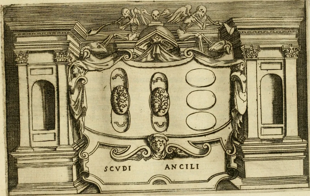 An illustration from Pompe funebri di tutte le nationi del mondo : raccolte dalle storie sagre et profane, 1646, leaf 84