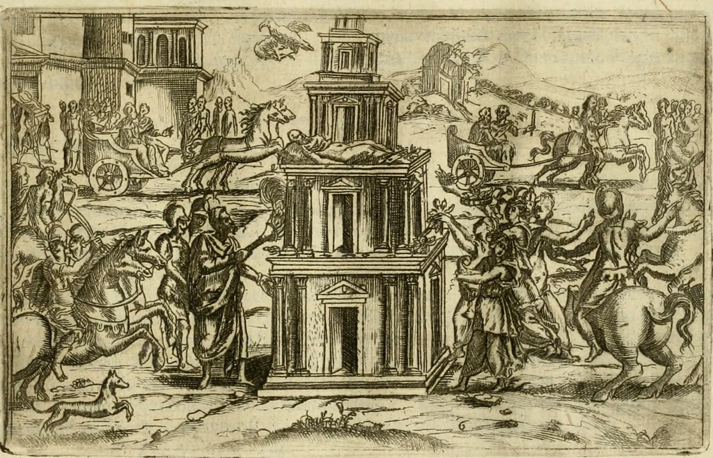 An illustration from Pompe funebri di tutte le nationi del mondo : raccolte dalle storie sagre et profane, 1646, leaf 94