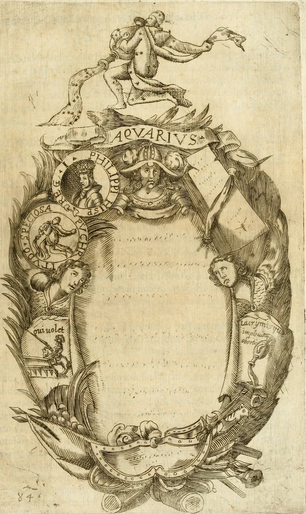 An illustration from Pompe fvnebri dell'vniverso : nella morte di Filippo qvarto il grande re delle Spagne, monarca cattolico, celebrate in Napoli alli XVIII. di febraro MDCLXVI dall'eminentissimo signore don Pascale Aragona ..., 1666, leaf 162