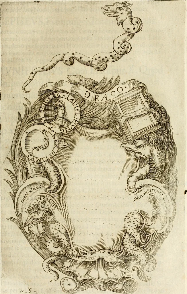 An illustration from Pompe fvnebri dell'vniverso : nella morte di Filippo qvarto il grande re delle Spagne, monarca cattolico, celebrate in Napoli alli XVIII. di febraro MDCLXVI dall'eminentissimo signore don Pascale Aragona ..., 1666, leaf 46