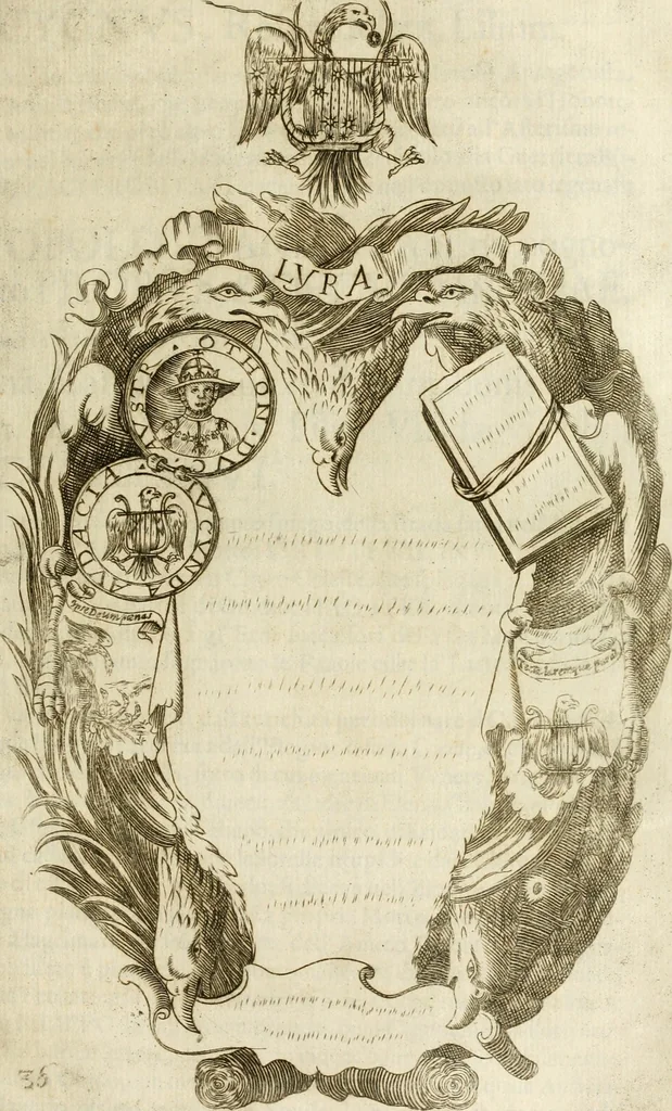 An illustration from Pompe fvnebri dell'vniverso : nella morte di Filippo qvarto il grande re delle Spagne, monarca cattolico, celebrate in Napoli alli XVIII. di febraro MDCLXVI dall'eminentissimo signore don Pascale Aragona ..., 1666, leaf 66