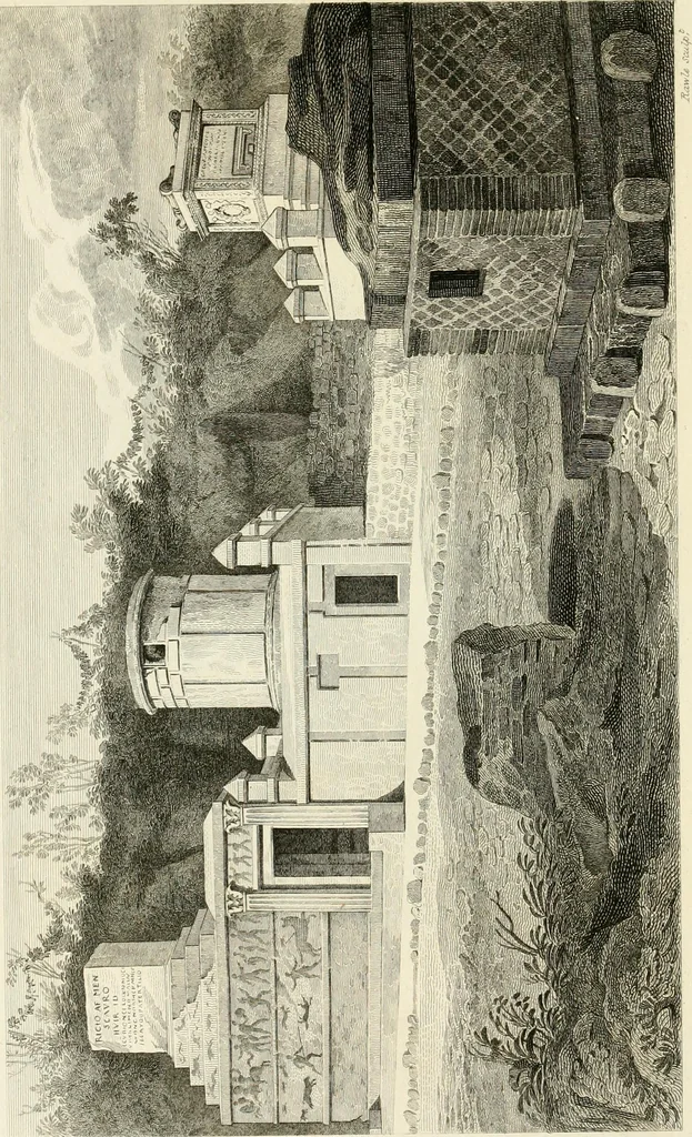 An illustration from Pompeiana : the topography, edifices, and ornaments of Pompeii, 1817, leaf 177