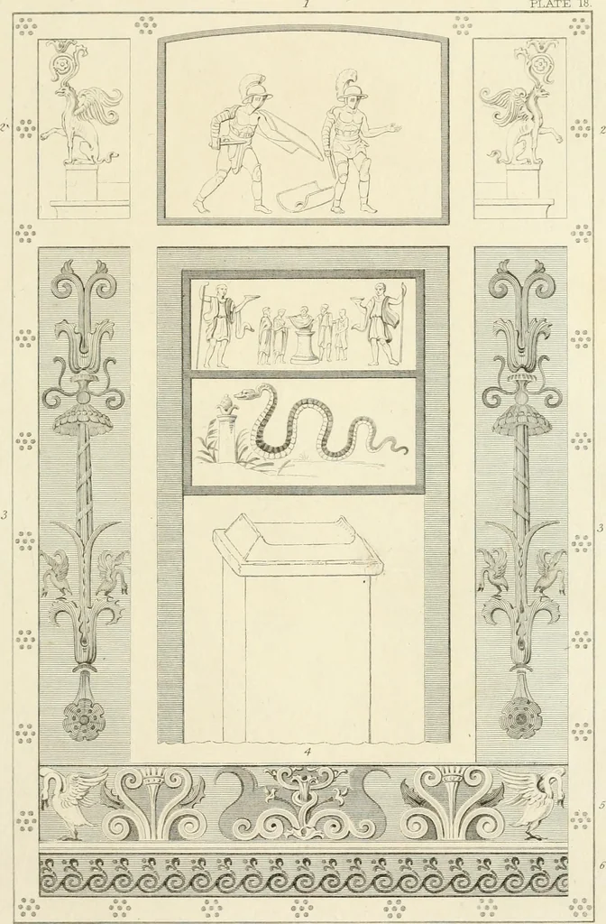 An illustration from Pompeiana : the topography, edifices, and ornaments of Pompeii, 1817, leaf 218