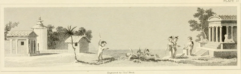 An illustration from Pompeiana : the topography, edifices, and ornaments of Pompeii, 1817, leaf 390