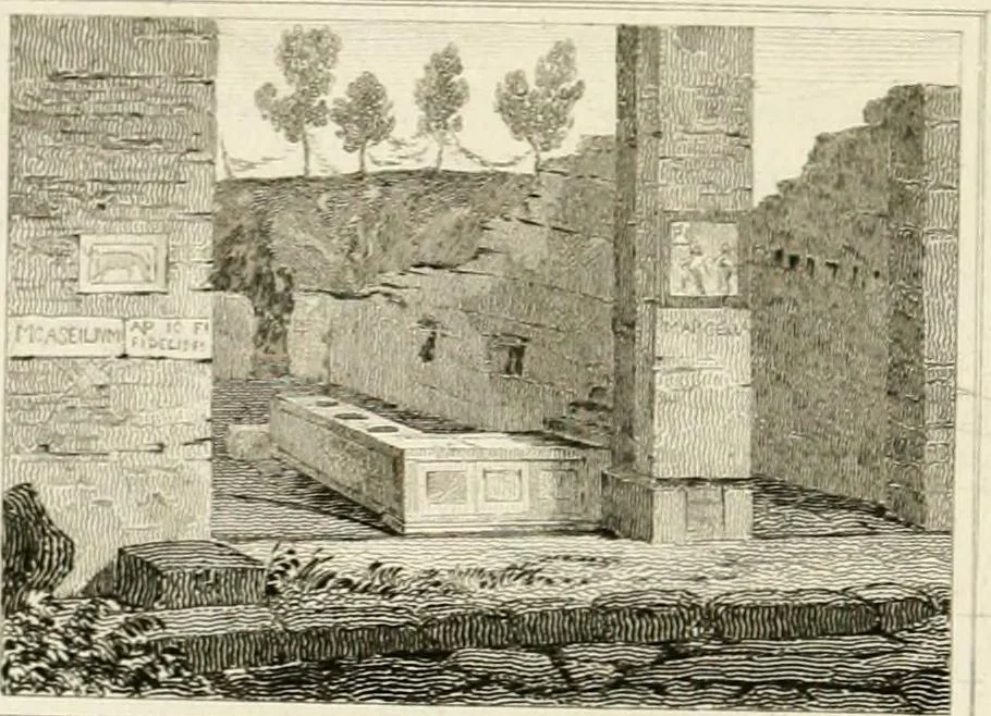 An illustration from Pompeiana : the topography, edifices, and ornaments of Pompeii, 1824, leaf 115
