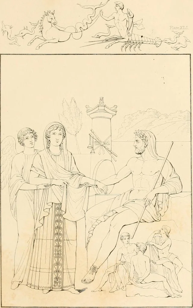 An illustration from Pompeiana : the topography, edifices and ornaments of Pompeii, the result of excavations since 1819, 1837, leaf 258